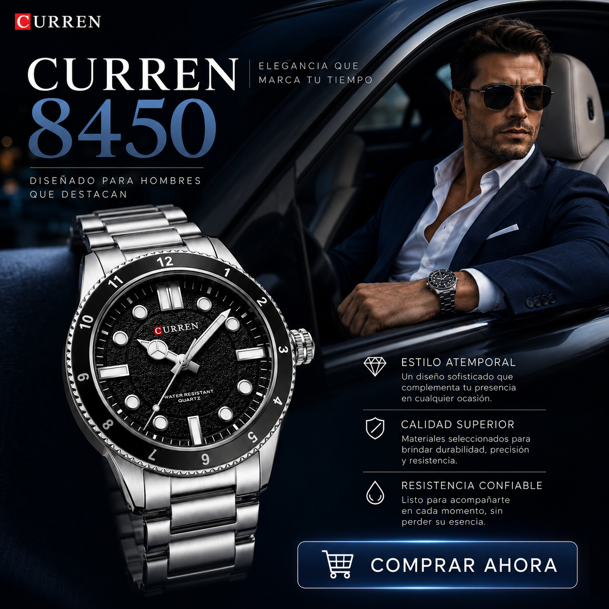 RELOJ CURREN 8450 (NEGRO)