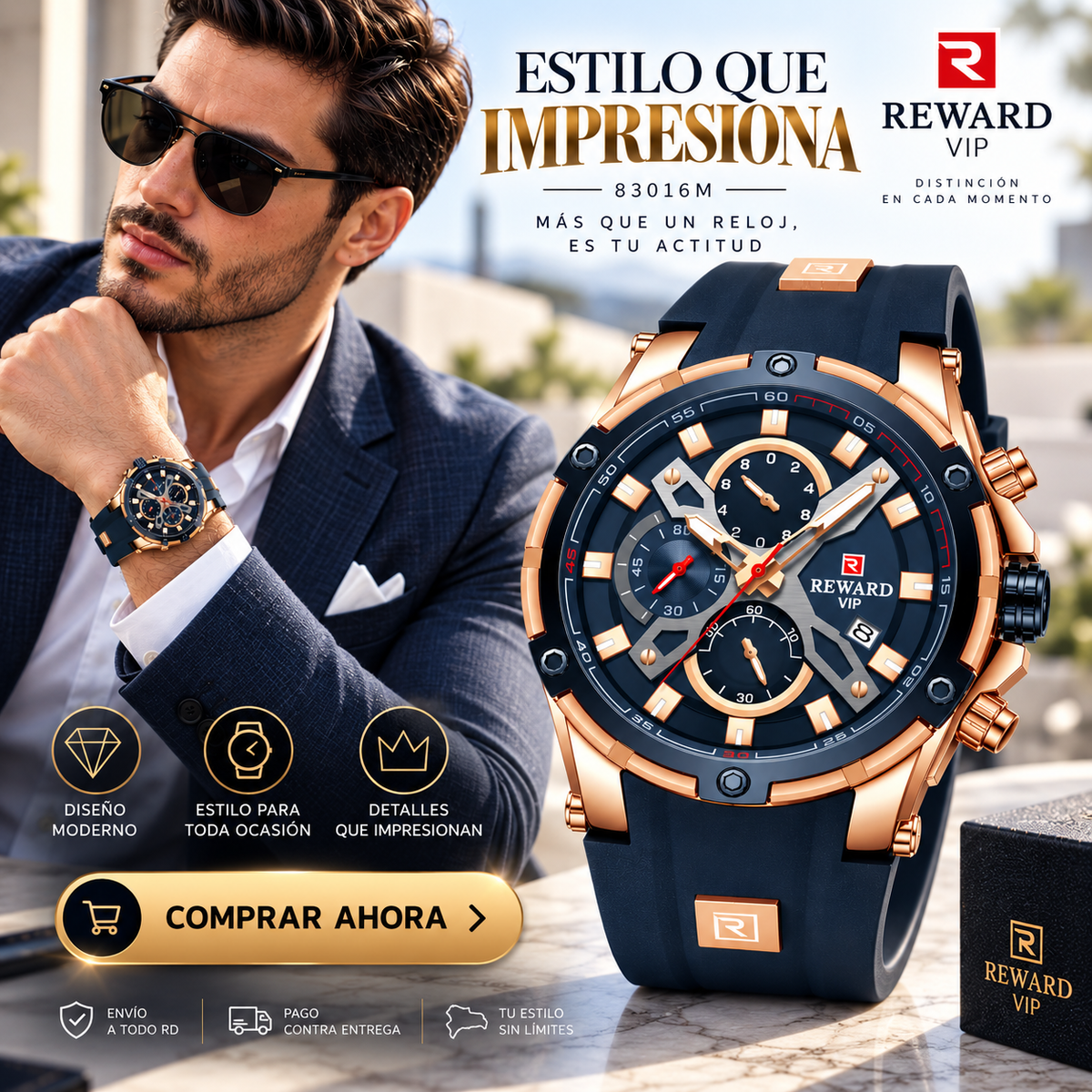 Reloj Reward 83016M Azul, Accesorio de Moda