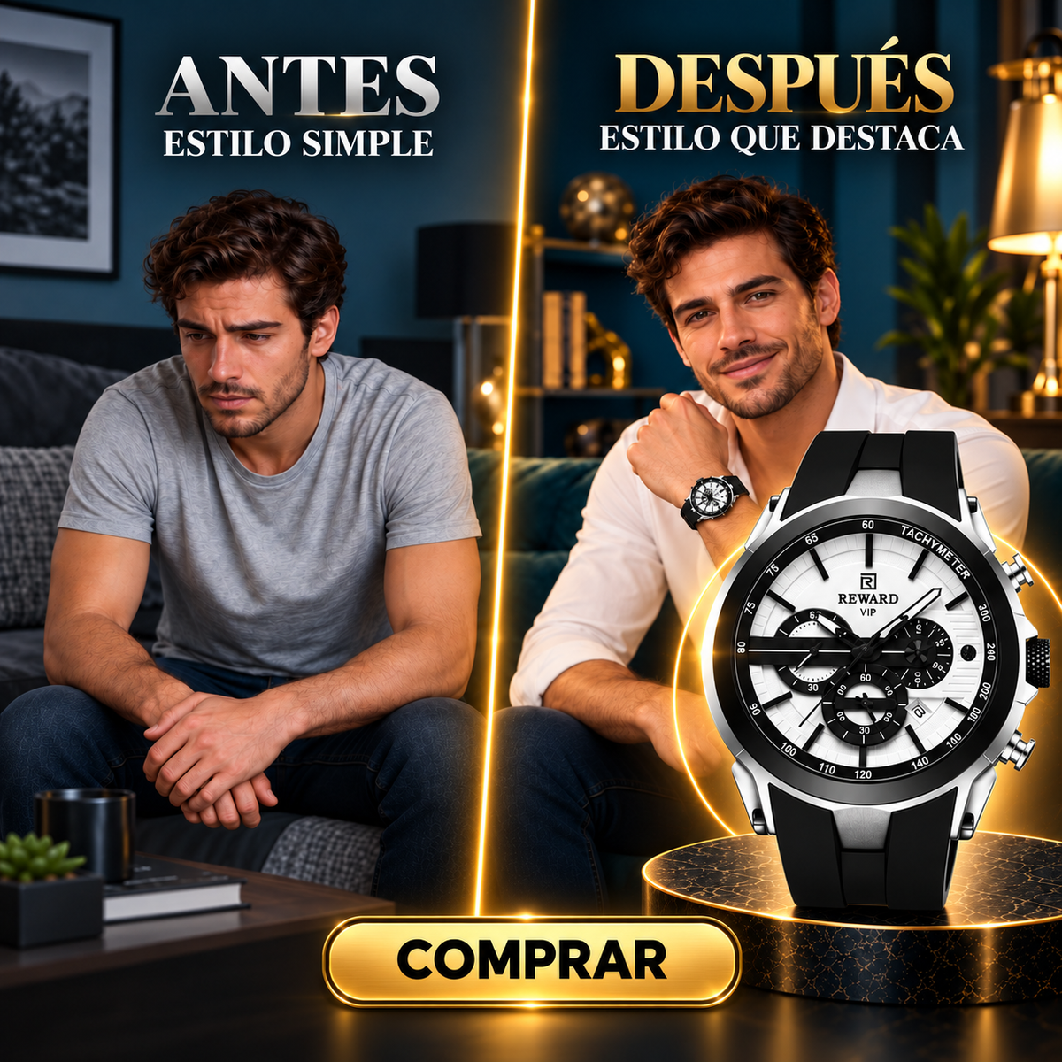 Reloj Reward 83046M-B Dial Blanco, Accesorio de Moda