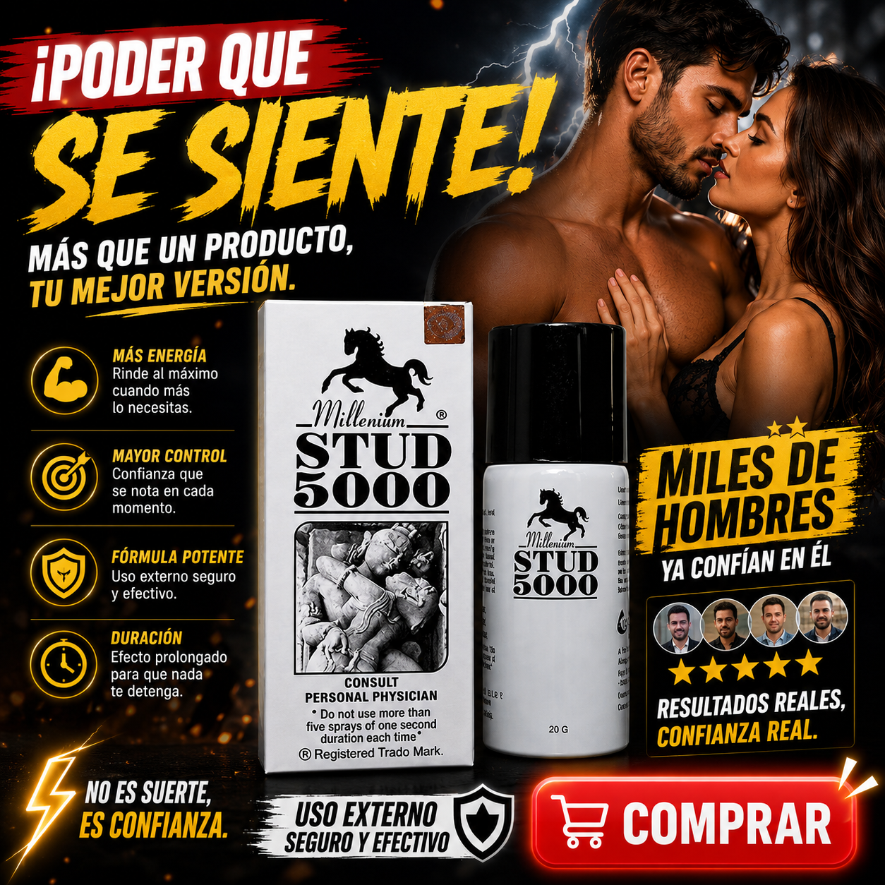 STUD 5000 Spray | Control y Resistencia Masculina Premium