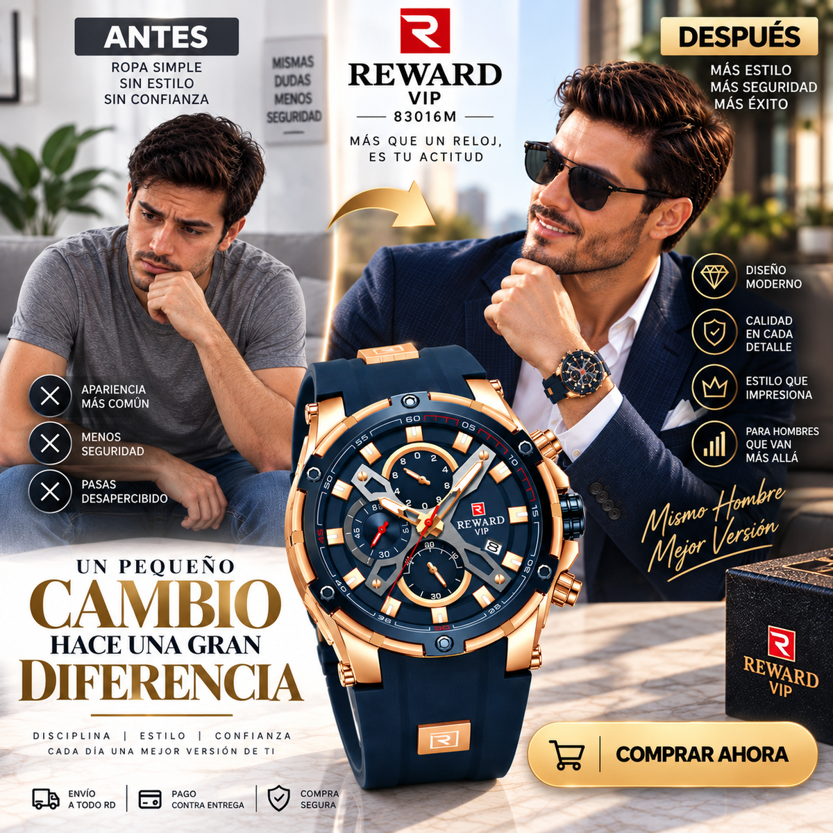 Reloj Reward 83016M Azul, Accesorio de Moda