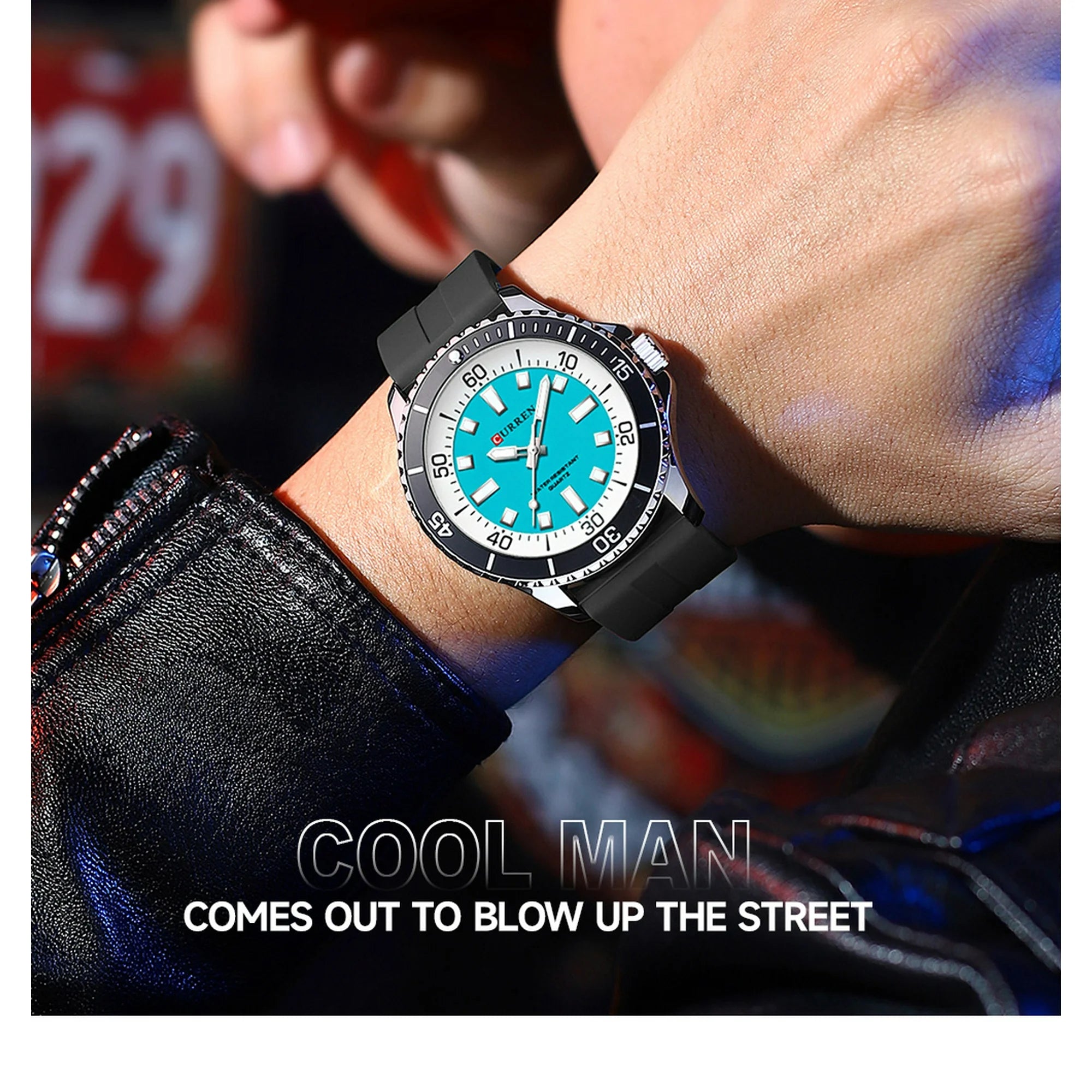 RELOJ CURREN 8448 (AZUL TURQUESA )