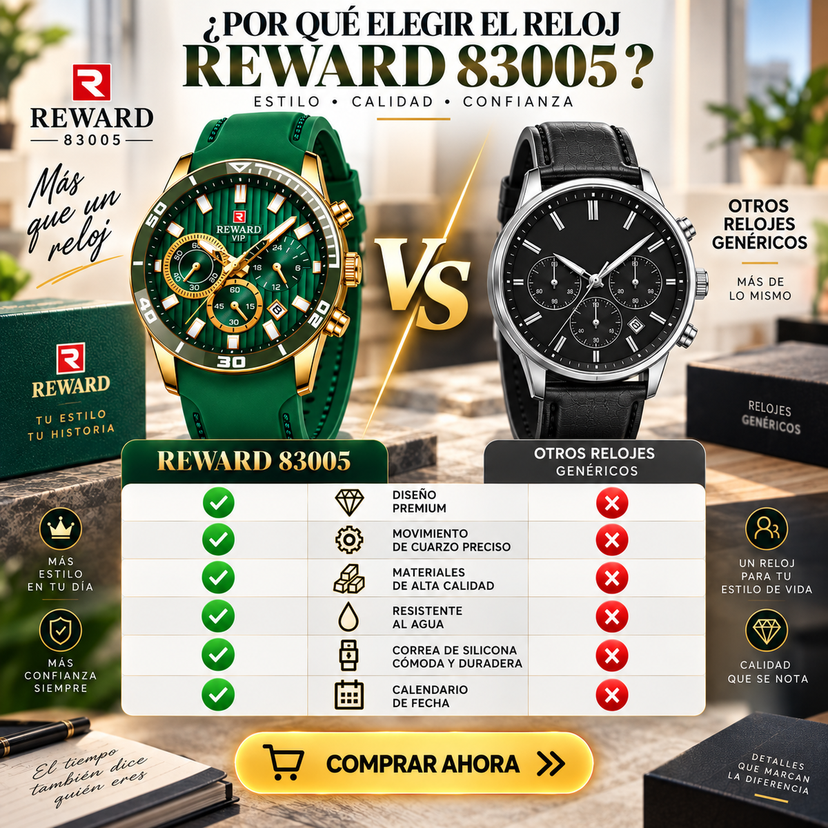 Reloj Reward 83005 Verde | Elegante y Resistente