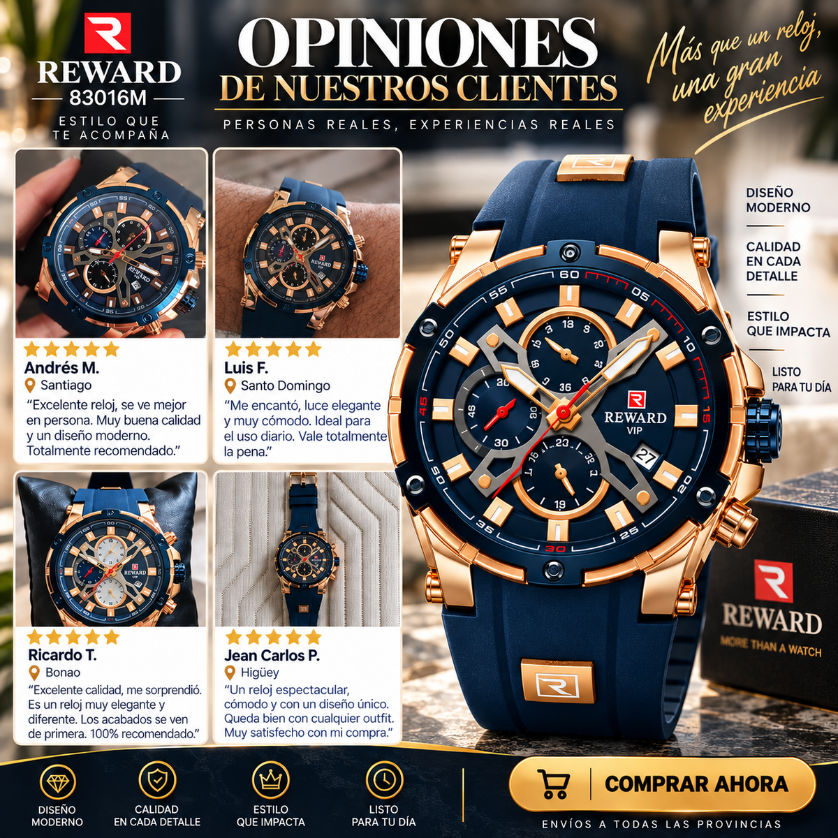 Reloj Reward 83016M Azul, Accesorio de Moda