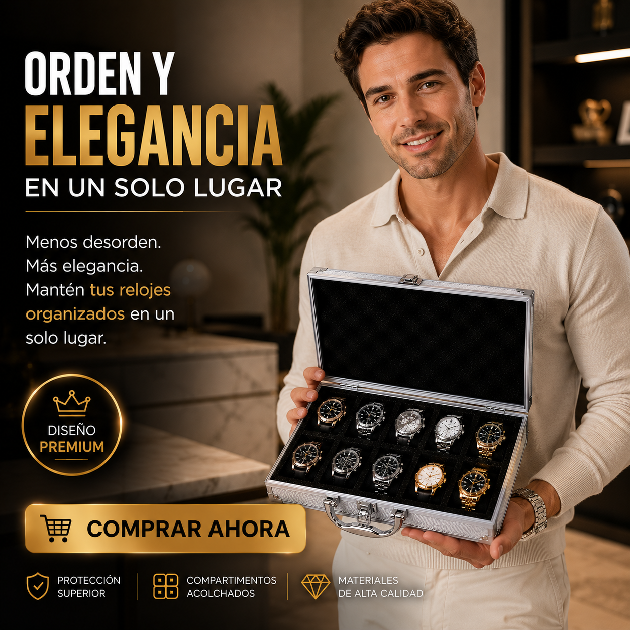 MALETÍN PARA ALMACENAMIENTO DE RELOJES ( NO INCLUYE RELOJES )