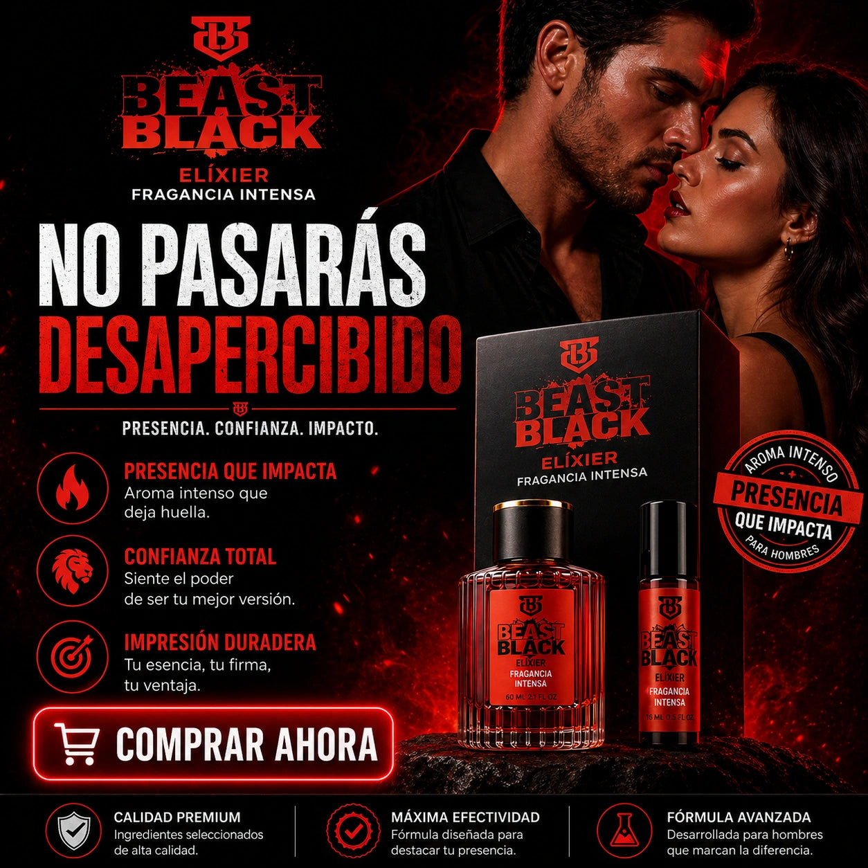 PERFUME CON FEROMONAS BEAST BLACK ELIXIER