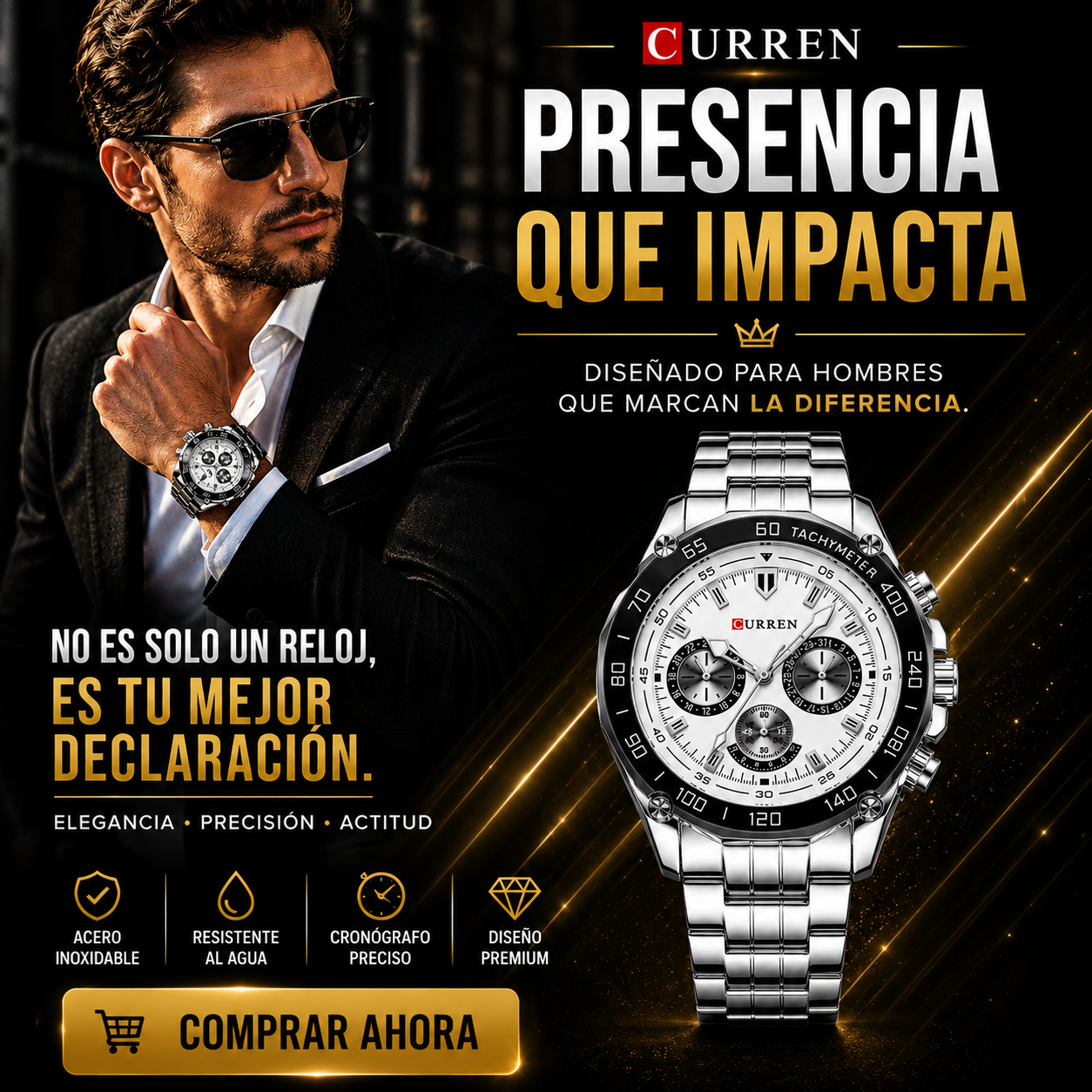 RELOJ CURREN 8077  ( BLANCO )