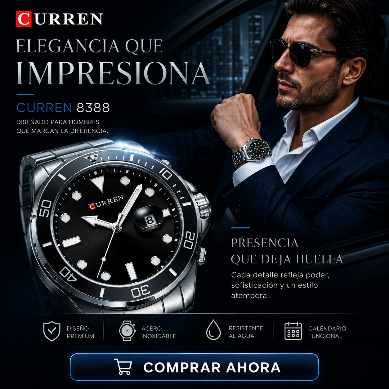 RELOJ CURREN 8388 (NEGRO)