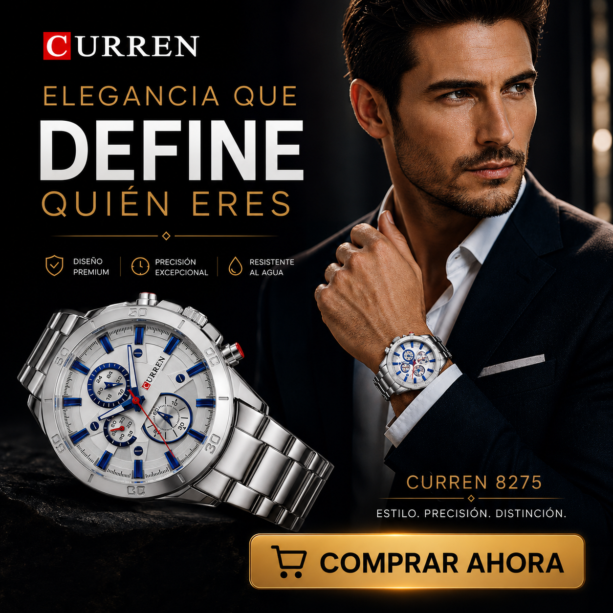 RELOJ CURREN 8275  (BLANCO)