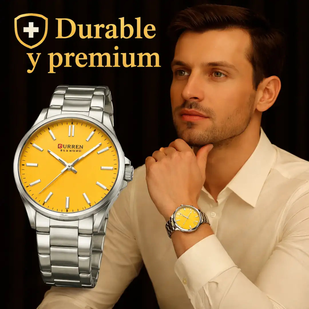 RELOJ CURREN 9090 ( AMARILLO)
