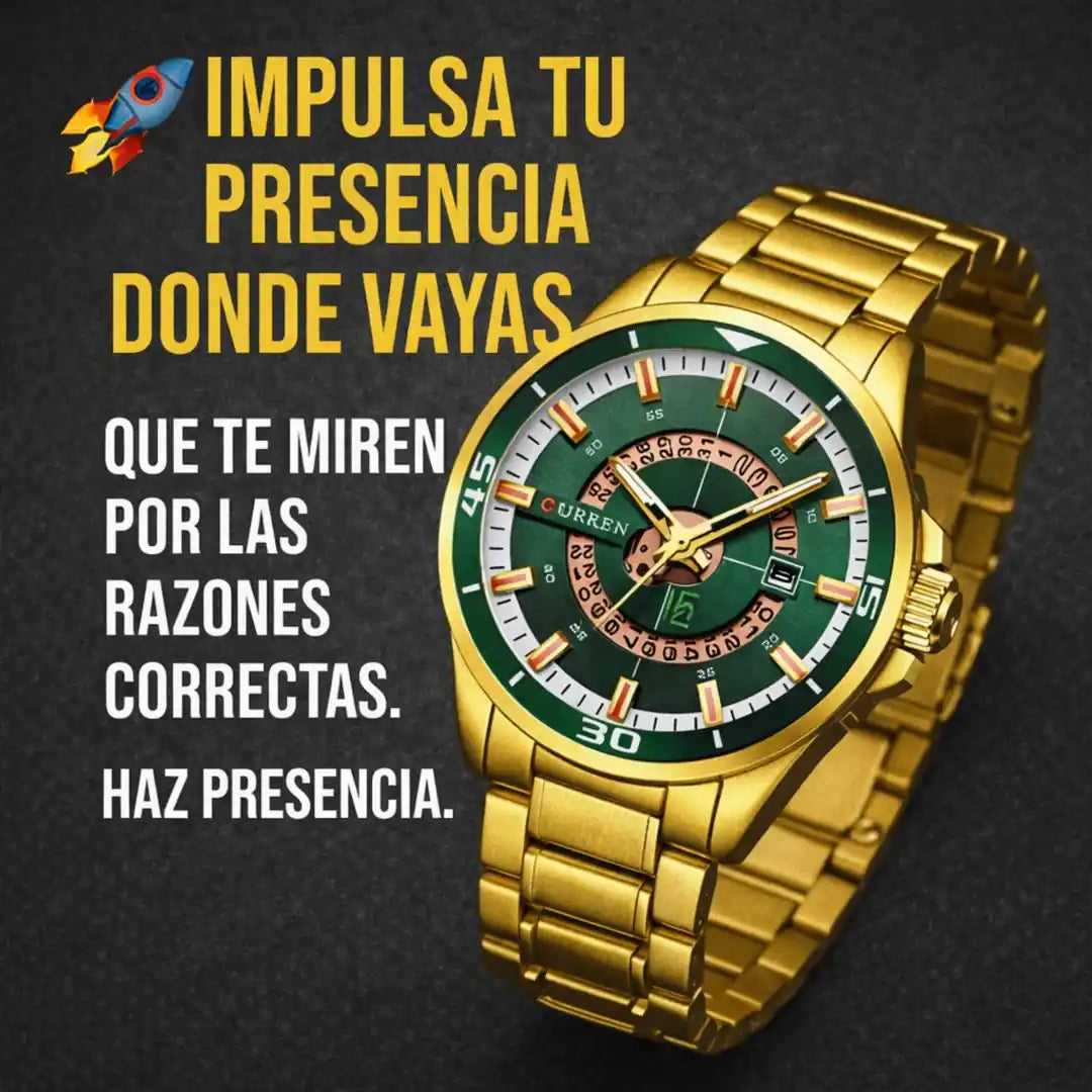 RELOJ CURREN 8359 ( DORADO VERDE )