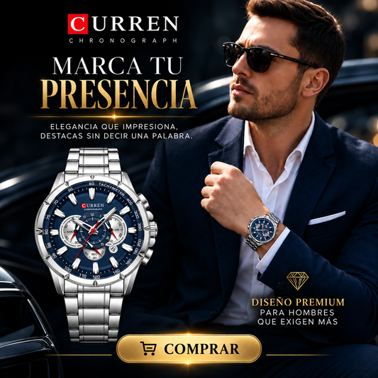 Reloj Curren 8363 Esfera Azul – Reloj Hombre Acero Inoxidable