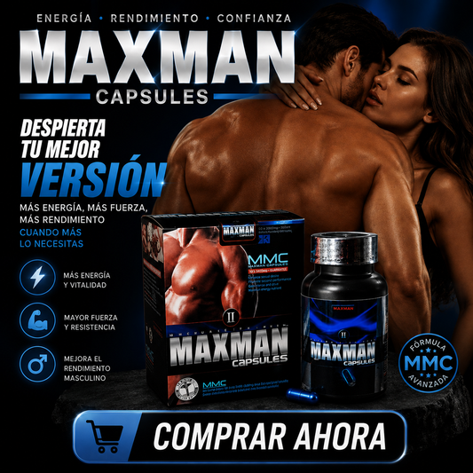 MAXMAN CAPSULES – Suplemento Masculino Premium para Vitalidad y Rendimiento