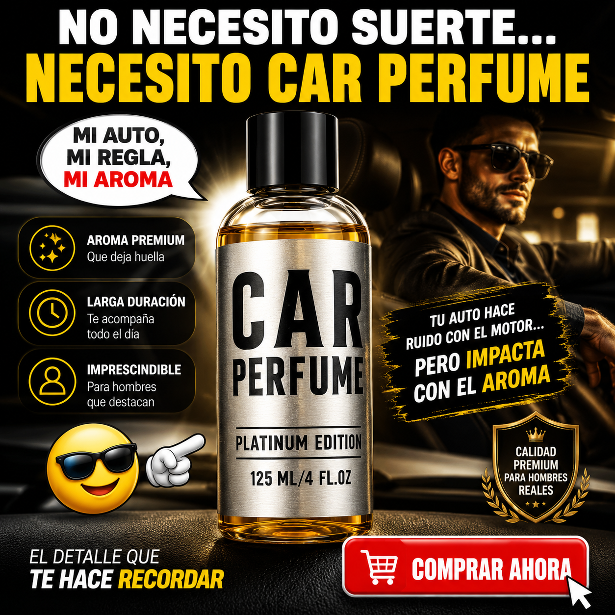 CAR PERFUME PARA AUTO – Platinum Edition 125ml | Elimina Malos Olores